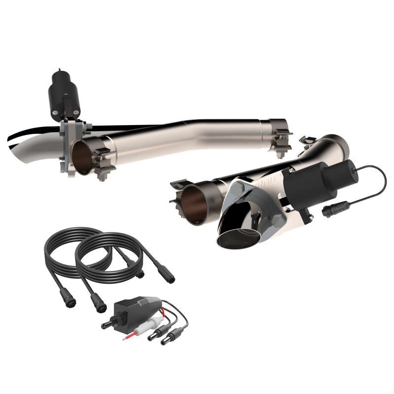 QTP 11-18 Dodge Durango 5.7L 2.5in 304SS Aggressor Cutout Dual Mid Pipes 520511 520511 Photo - Primary