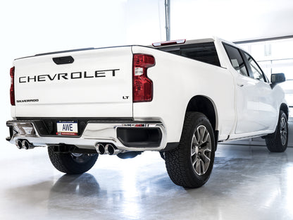 AWE Tuning 4th Gen GM 1500 6.2L 0FG Catback Split Rear Exit (w/ Bumper Cutouts) - Quad Chrome Tips 3015-42203 3015-42203 Photo - Mounted