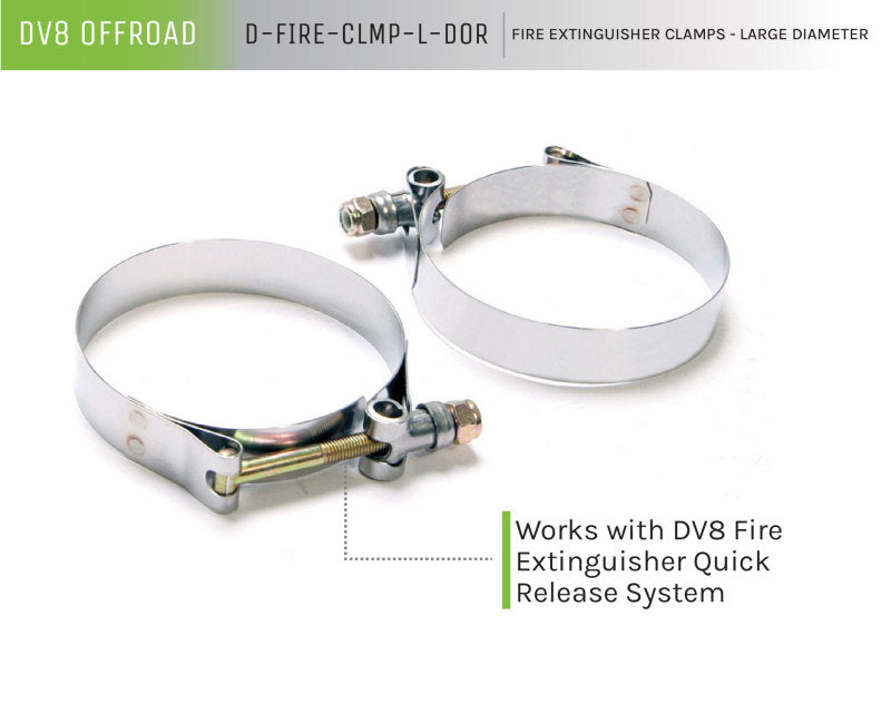 DV8 Offroad Fire Extinguisher Mount Clamps - Large D-FIRE-CLMP-L-DOR D-FIRE-CLMP-L-DOR Product Brochure - a specific brochure describing a Product