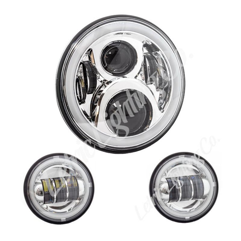 Letric Lighting 7in Led Chrome Full-Halo Indian LLC-ILHK-7CH