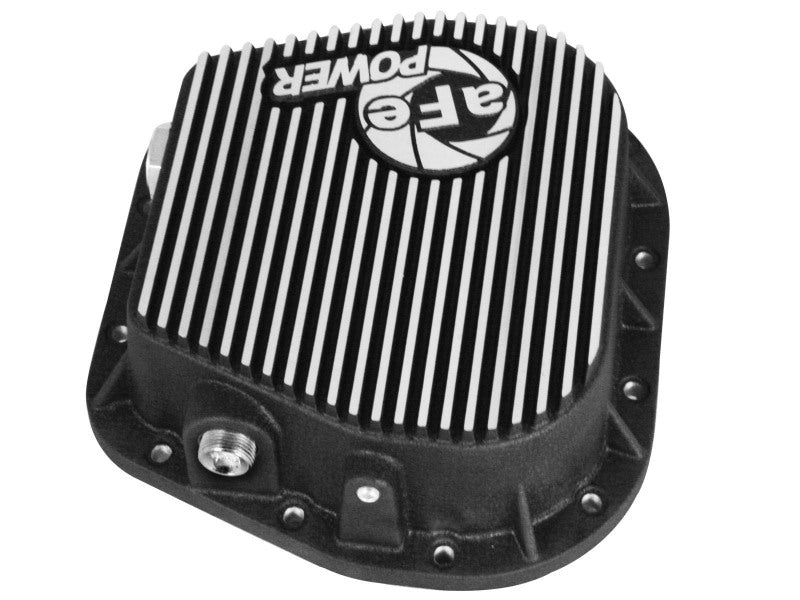 aFe Pro Series Rear Differential Cover Black w/ Machined Fins; w/ Gear Oil 46-70152-WL Photo - Unmounted