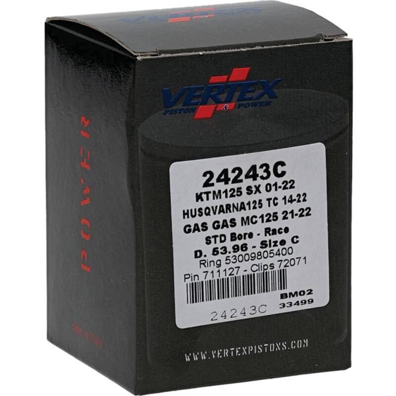 Vertex Pistons Vertex Piston 01-16 KTM 125 EXC 125cc Cast Race Piston Kit 24243C 24243C Photo - Primary