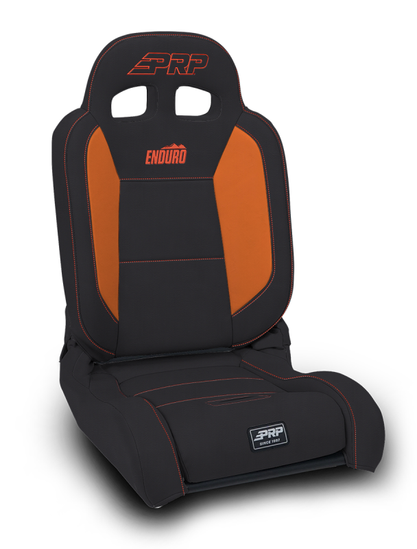 PRP Seats PRP EnduroDaily Reclining Suspension Seat - Black/Orange Vinyl - Driver A8701044-201-207 A8701044-201-207 Photo - Primary