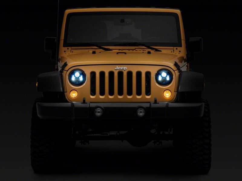 Raxiom 07-18 Jeep Wrangler JK 7-In LED Headlights- BlueHousing- Clear Lens J154696 J154696 Photo - Close Up