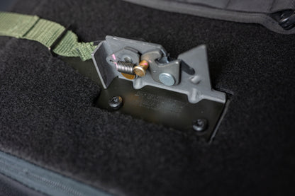 BuiltRight Industries 09-20 Ford F-150/Raptor (09-14 SuperCrew Only) Rear Seat Release - Olive Strap 100115 100115 Photo - Mounted