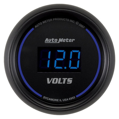Autometer 2-1/16" Voltmeter, 8-18V, Cobalt Digital 6993 Photo - Primary