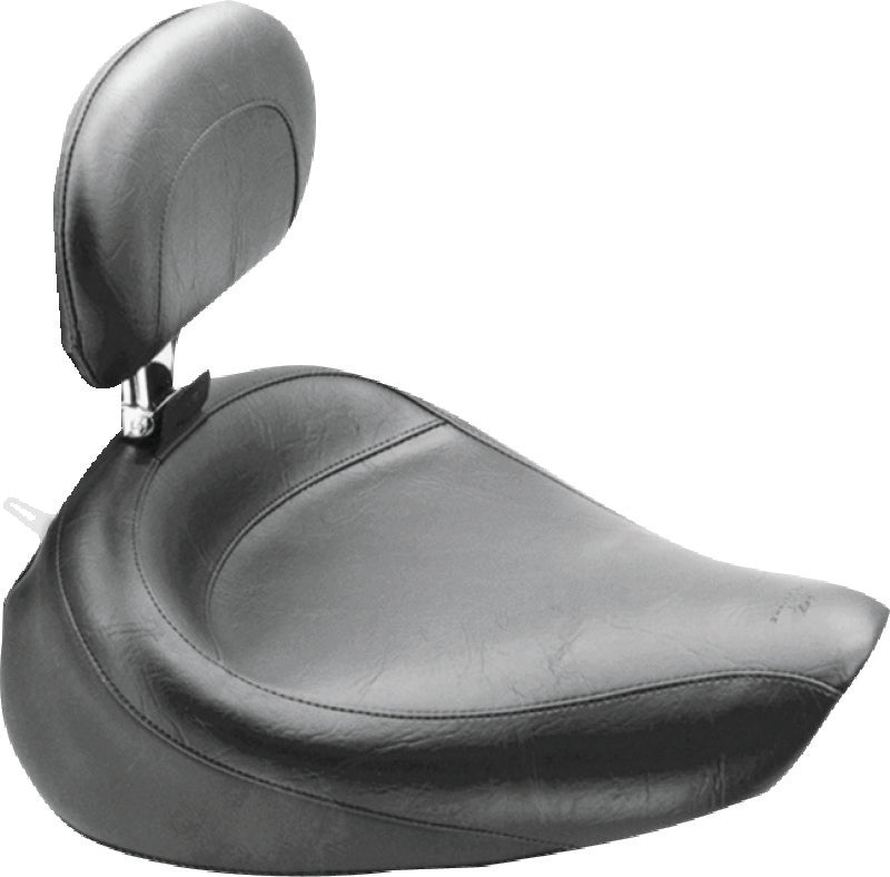 Mustang Motorcycle Mustang 91-05 Harley Dyna Wide Touring Solo Seat w/Driver Backrest - Black 79129 79129 Photo - Primary