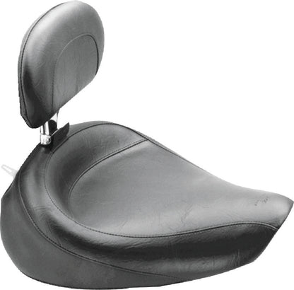 Mustang Motorcycle Mustang 91-05 Harley Dyna Wide Touring Solo Seat w/Driver Backrest - Black 79129 79129 Photo - Primary