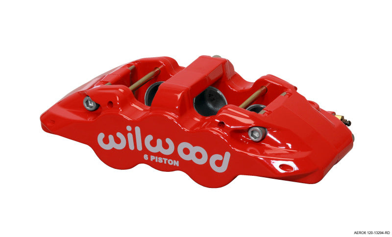 Wilwood Caliper-Aero6-L/H - Red 1.75/1.38/1.38in Pistons 1.25in Disc 120-13294-RD 120-13294-RD Photo - Primary