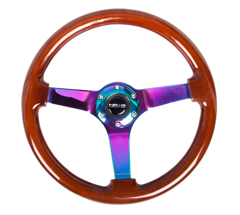 NRG Reinforced Steering Wheel - Classic Dark Wood Grain Wheel (3" Deep) RST-036BR-MC Photo - Primary