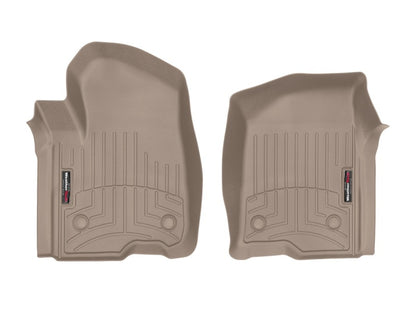 WeatherTech 2019+ Chevrolet Silverado 1500 Crew Cab Front FloorLiner - Tan 4514361 4514361 Photo - Unmounted