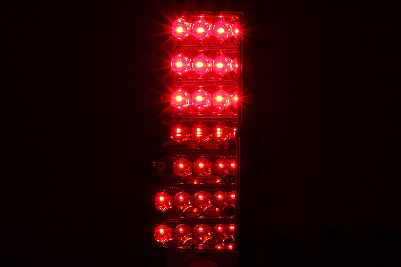 Anzo 1986-1997 Nissan Hardbody LED Tail lights Red/Clear 311034 Photo - Mounted