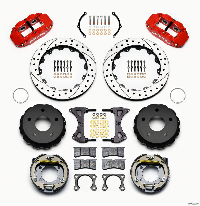 Wilwood FNSL4R Rear P-Brk Kit,12.88", Drilled,Red Big Ford New 2.38" Off 140-13665-DR Photo - Primary