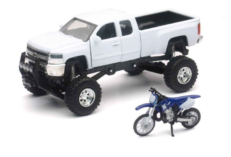 New Ray Toys Chvy 4X4 Wht Yamaha Yz125 1:32 SS-54416 SS-54416 User 1