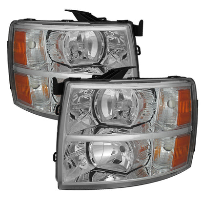 SPYDER Xtune Chevy Silverado 07-13 Crystal Headlights Chrome HD-JH-CS07-AM-C 5076984 5076984 Photo - Primary