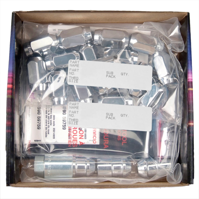 McGard 6 Lug Hex Install Kit w/Locks (Cone Seat Nut) M12X1.25 / 13/16 Hex / 1.28in. L - Chrome 84654 84654 Photo - in package