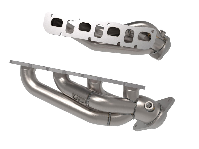aFe Twisted Steel Header 1-7/8 IN to 2-3/4 IN 304 w/ Raw Finish 48-38031 48-38031 Photo - Unmounted