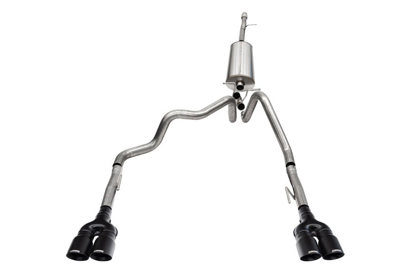 CORSA Performance Corsa 19-23GMC Sierra 1500 Cat-Back Dual Rear Exit with Twin 4in Black Powder Coat Pro-Series Tips 21200BPC 21200BPC Photo - Primary