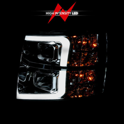 ANZO 2007-2013 Chevy Silverado 1500 Projector Plank Style Chrome Amber 111481 111481 Photo - lifestyle view