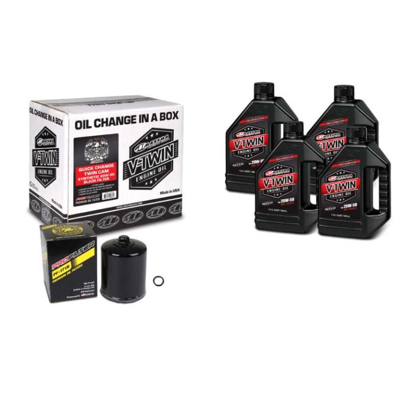 Maxima V-Twin Quick Change Kit Synthetic w/ Black Filter Twin Cam 90-119014PB