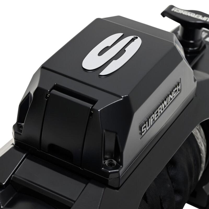 Superwinch 10000 LBS 12V DC 3/8in x 80ft Synthetic Rope SX10SR Winch - Semi Gloss Black 1710204 1710204 Photo - Close Up