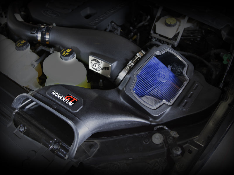 aFe Momentum GT Pro 5R Cold Air Intake System 2021-2022 Ford F-150 V6-3.5L (tt) PowerBoost 50-70099R 50-70099R Photo - Mounted
