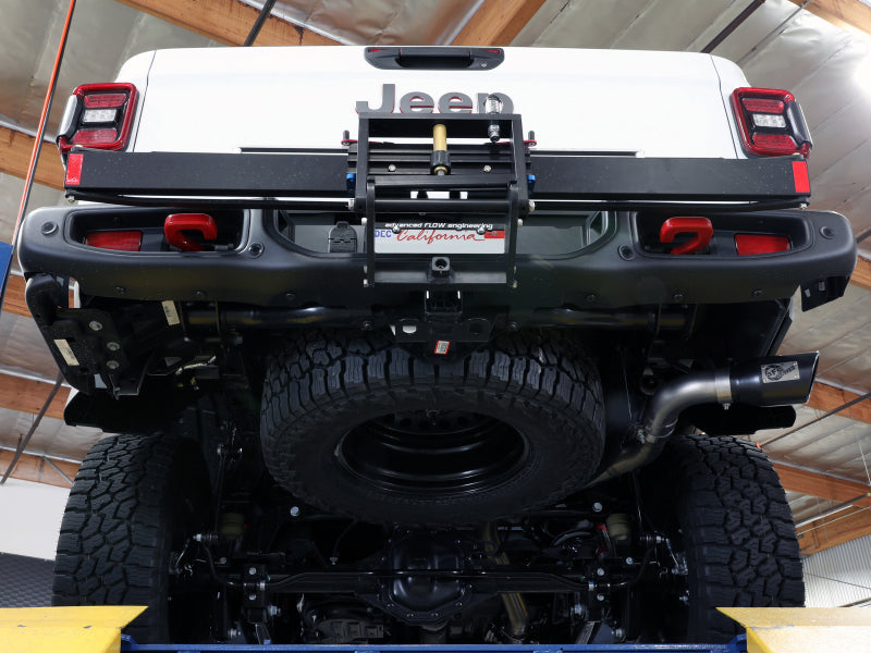 aFe 2021+ Jeep Gladiator V6-3.0L (td) Vulcan Series 3in 304 SS DPF-Back Exhaust System - Black Tip 49-38093-B 49-38093-B Photo - Mounted