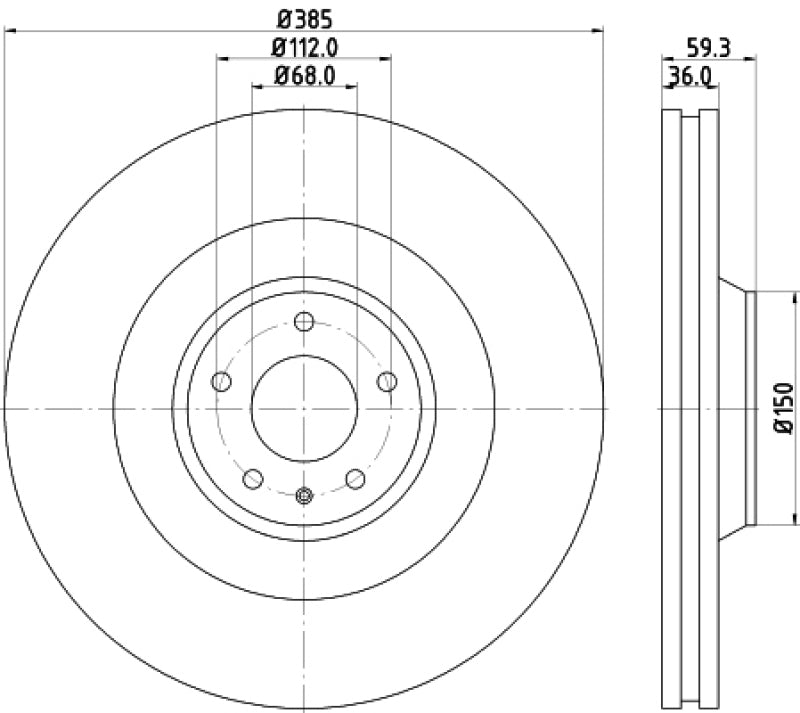 Hella Pagid Front High Carbon Brake Rotor - 05-09 Audi A8 355115892 355115892 Photo - out of package