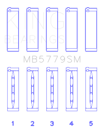 King Engine Bearings Audi CDaa/CDha/CDhb/CDab (Size +0.25mm) Main Bearing Set MB5779SM0.25 MB5779SM0.25 Photo - Primary