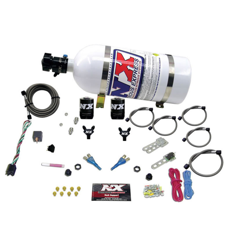 Nitrous Express GM EFI Dual Nozzle Nitrous Kit (100-300HP) w/10lb Bottle 20215-10 20215-10 Photo - Primary