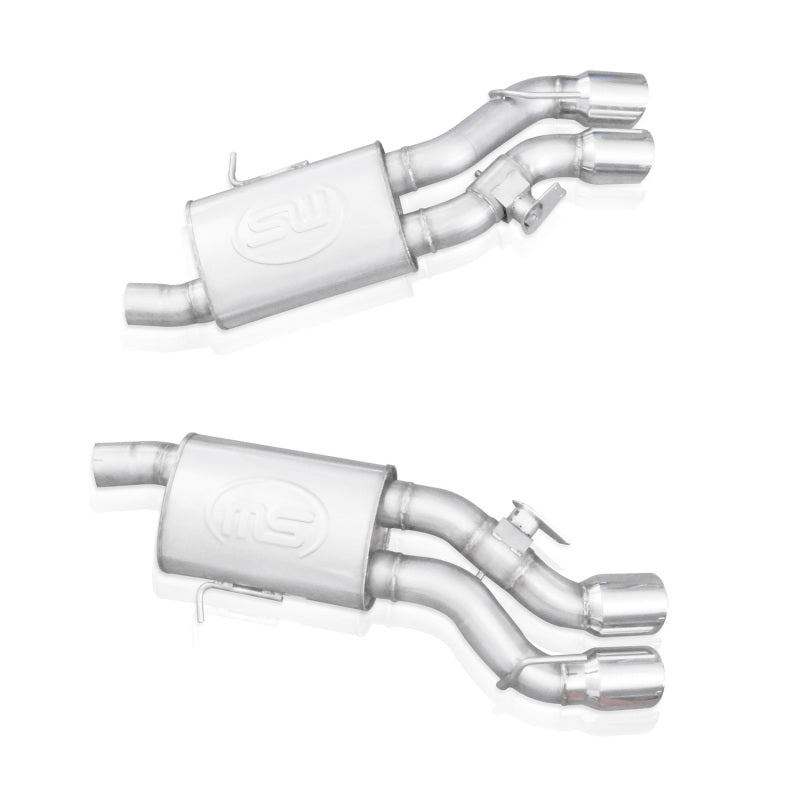 Stainless Works 2016-18 Cadillac CTS-V Sedan Axleback System Dual-Mode Turbo Mufflers 4in Tips CTSV16MKS-PC CTSV16MKS-PC Photo - out of package