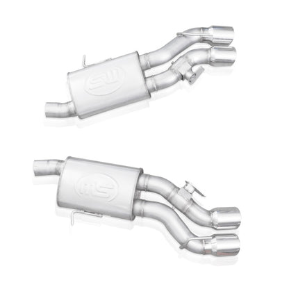 Stainless Works 2016-18 Cadillac CTS-V Sedan Axleback System Dual-Mode Turbo Mufflers 4in Tips CTSV16MKS-PC CTSV16MKS-PC Photo - out of package