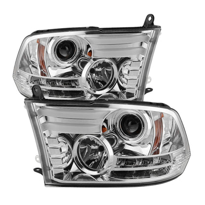 Spyder Dodge Ram 09-12 Projector Headlights Light Bar DRL Chrome PRO-YD-DR09-LBDRL-C 5080998 5080998 Photo - Primary