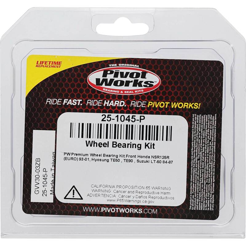 Pivot Works Honda, Hyosung, Suzuki Wheel Bearing Kit Premium Bearings 25-1045-P 25-1045-P Photo - Primary