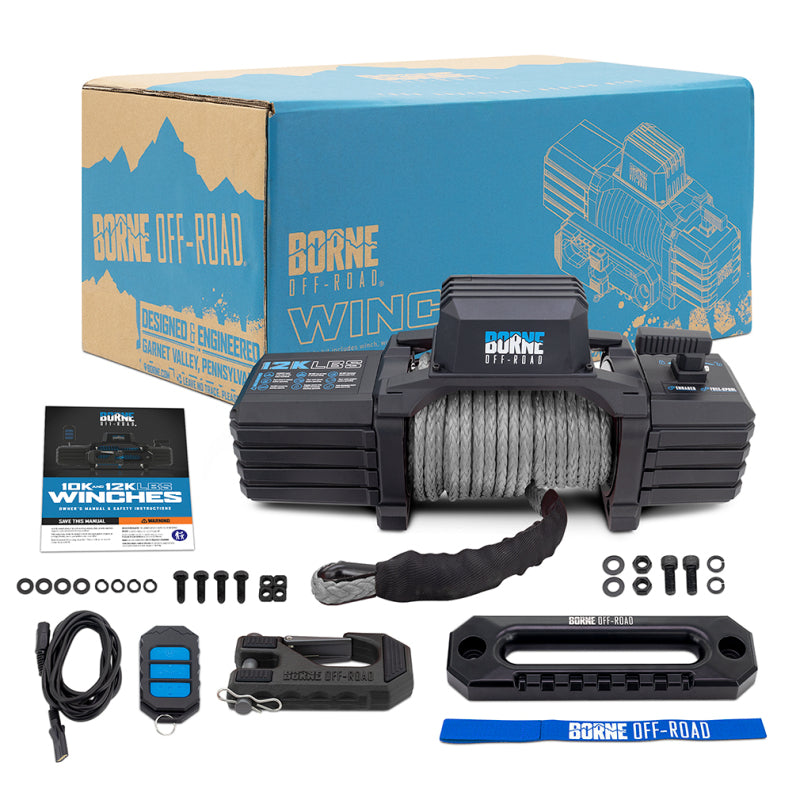 Borne Off-Road 12K Winch - Grey Synthetic Rope BNWN-12-SGR BNWN-12-SGR Photo - Primary