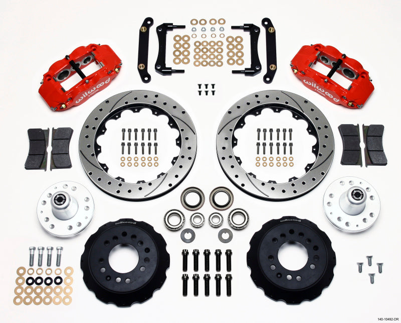 Wilwood Narrow Superlite 6R Front Hub Kit 12.88in Drill Red 79-81 Camaro 140-10492-DR 140-10492-DR Photo - Primary