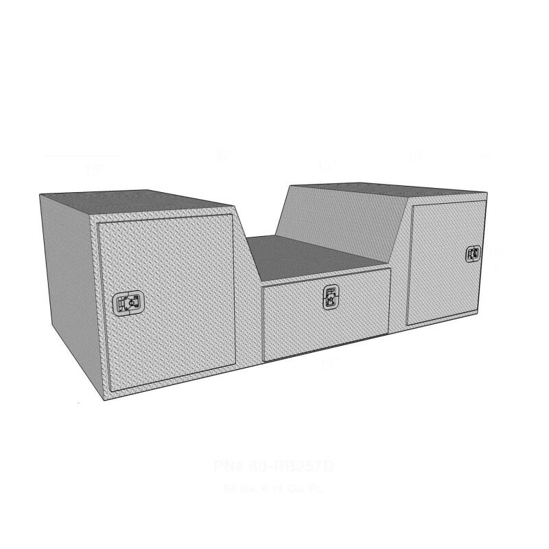 Westin/Brute V Shape Goose Neck 5th Wheel 57in Tailgate Box 1 Drawer/2 Swing Doors - Aluminum 80-RB257D 80-RB257D Photo - Unmounted