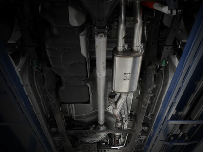 aFe Gemini XV 4in to Dual 3in 304 SS Cat-Back Exhaust w/ Cutout 19-21 GM Silverado/Sierra V8-6.2L 49-34140 49-34140 Photo - Mounted