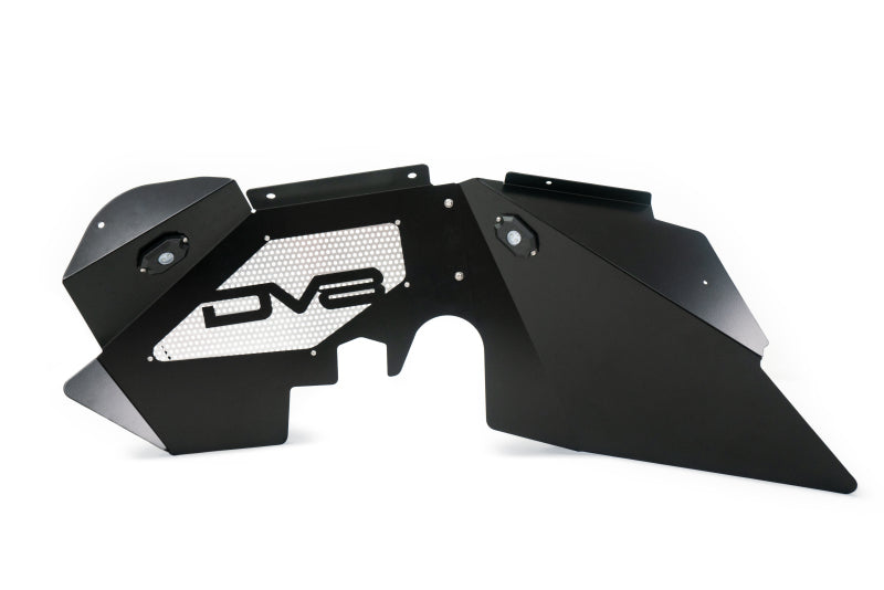DV8 Offroad 07-18 Jeep Wrangler JK Front Aluminum Inner Fender w/ Rock Lights - Black INFEND-01FBRL INFEND-01FBRL Photo - Unmounted