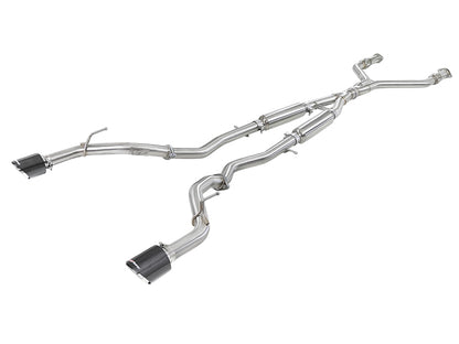 aFe Takeda 2.5in 304 SS Cat-Back Exhaust System w/ Carbon Fiber Tips 16-18 Infiniti Q50 V6-3.0L (tt) 49-36132NM-C 49-36132NM-C Photo - Primary