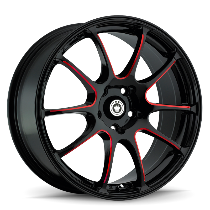 Konig Illusion Wheel Black/Ball Cut Red 17X7 +40 5X114.3 IL7751440R Photo - Primary