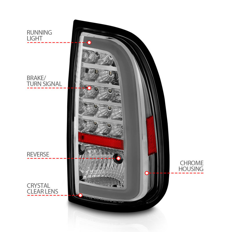 ANZO 00-06 Toyota Tundra LED Taillights w/ Light Bar Chrome Housing Clear Lens 311413 311413 User 3