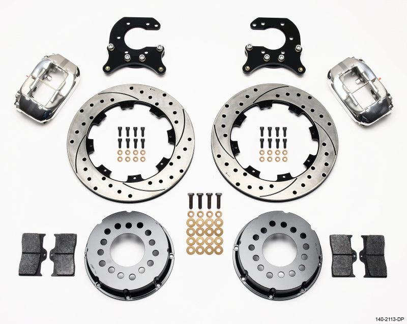 Wilwood Forged Dynalite P/S Rear Kit Drilled Polished Small Ford 2.66in Offset 140-2113-DP 140-2113-DP Photo - Primary