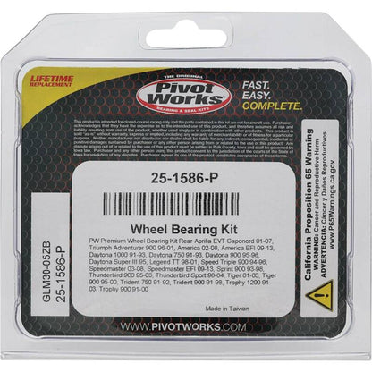 Pivot Works Aprilia, Triumph Wheel Bearing Kit Premium Bearings 25-1586-P 25-1586-P Photo - Primary
