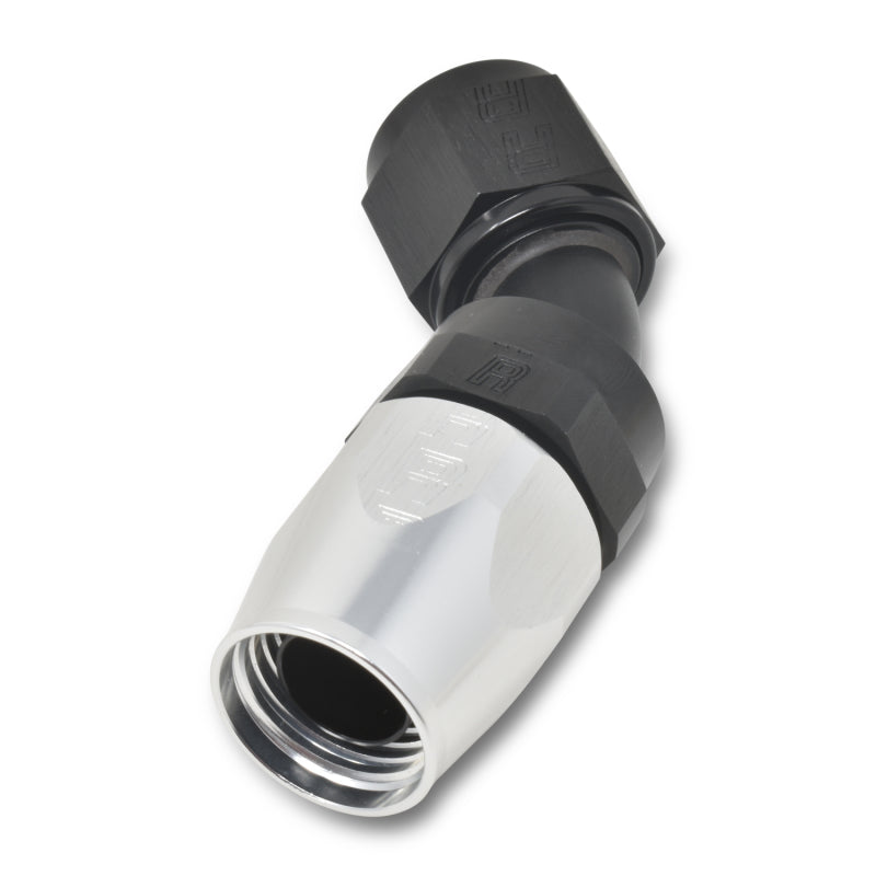 Russell Full Flow 45° Swivel Style Hose End - Black / Silver 610113 Photo - out of package