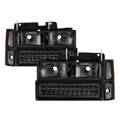 SPYDER Xtune 92-94 Blazer Full Size Corner/LED Bumper Headlights Smoke HD-JH-CCK88-LED-AM-SM-SET 5069566 5069566 Photo - Primary