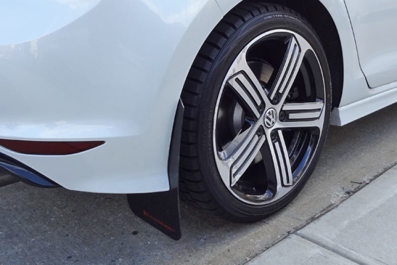 Rally Armor 2015+ MKVII VW Golf R Mud Flaps Silver Logo MF40-UR-BLK/SIL User 1
