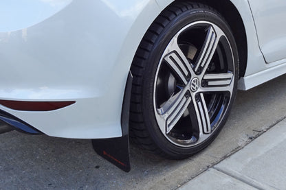 Rally Armor 2015+ MKVII VW Golf R Mud Flaps White Logo MF40-UR-BLK/WH User 1