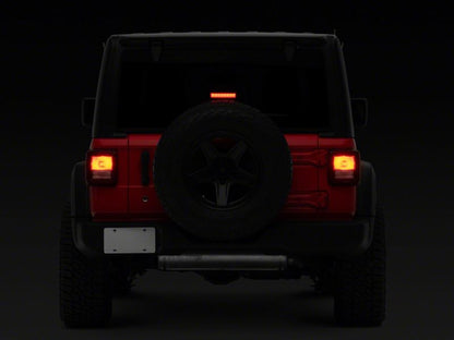 Raxiom18-23 Jeep Wrangler JL Axial Series Hyper Flash LED Third Brake Light- Smoked J140396-JL J140396-JL Photo - Close Up