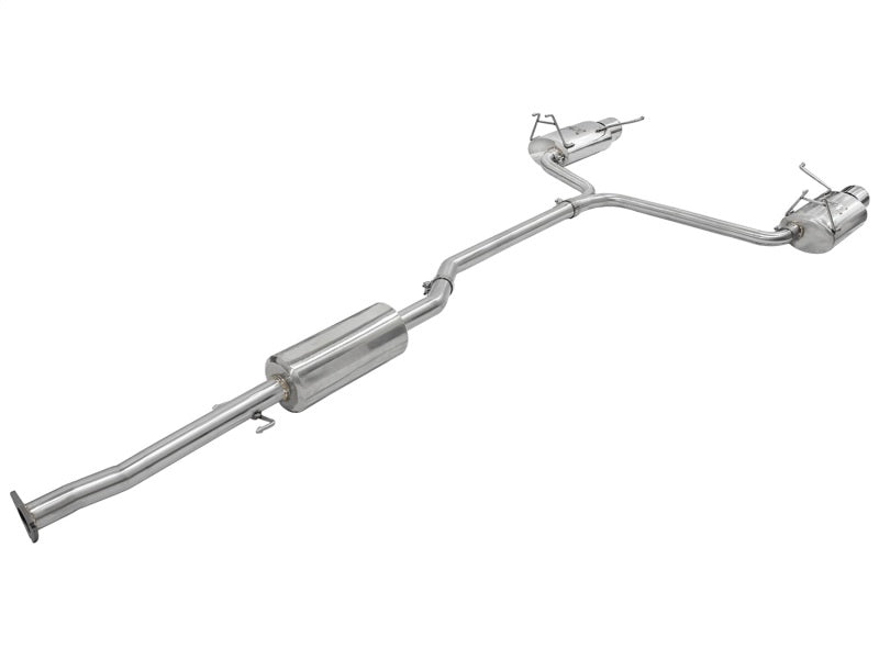 aFe Takeda 2-1/4in to 2in 304 Stainless Steel Cat-Back Exhaust w/Polished 49-36612 Photo - Unmounted